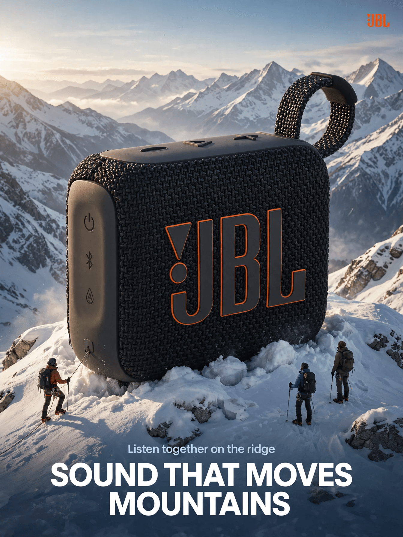 Giant Speaker on Snowy Mountain Ridge example 7