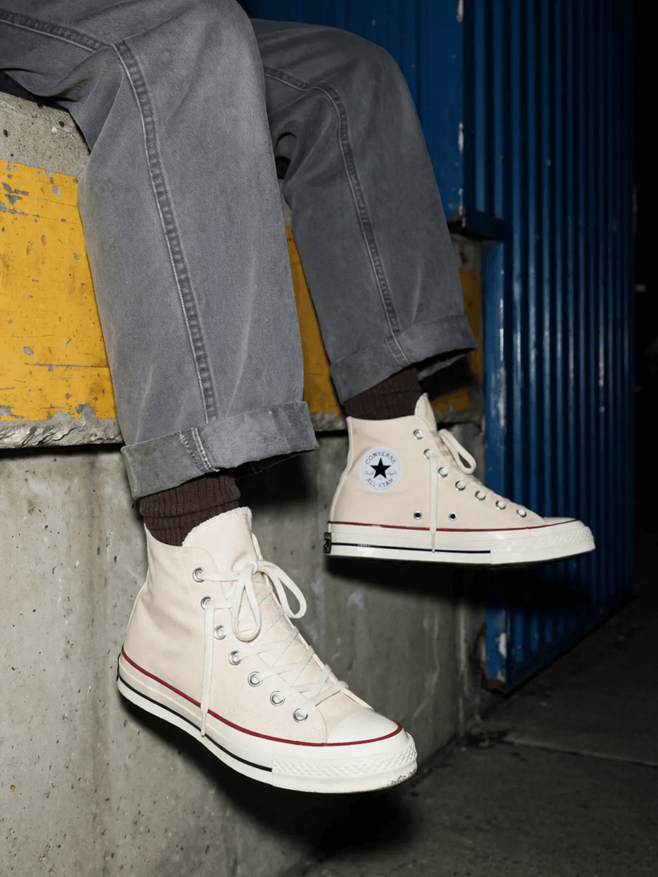 Canvas High Tops on Concrete Ledge example 38