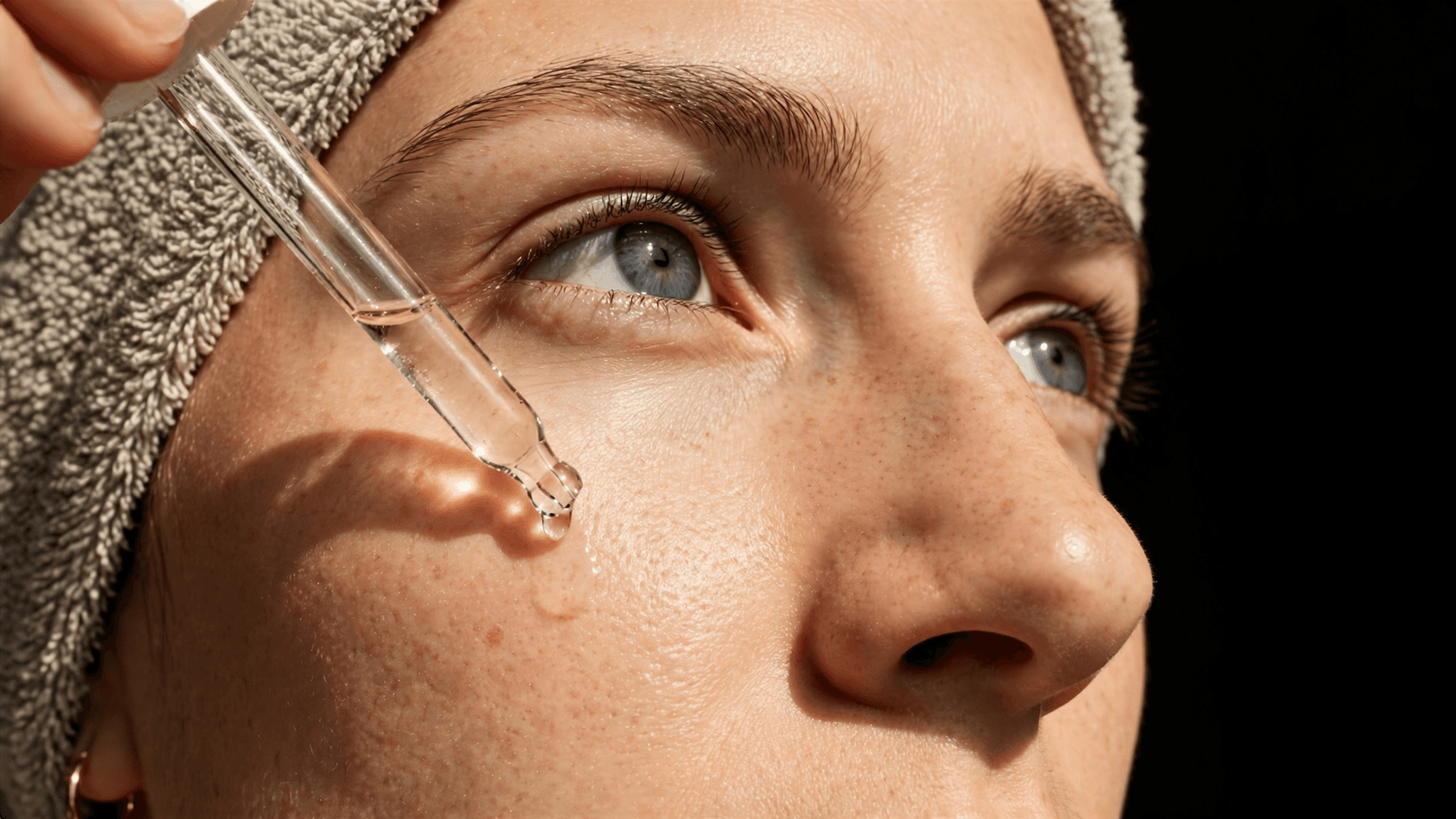 Facial Serum Application on Sunlit Cheek example 4