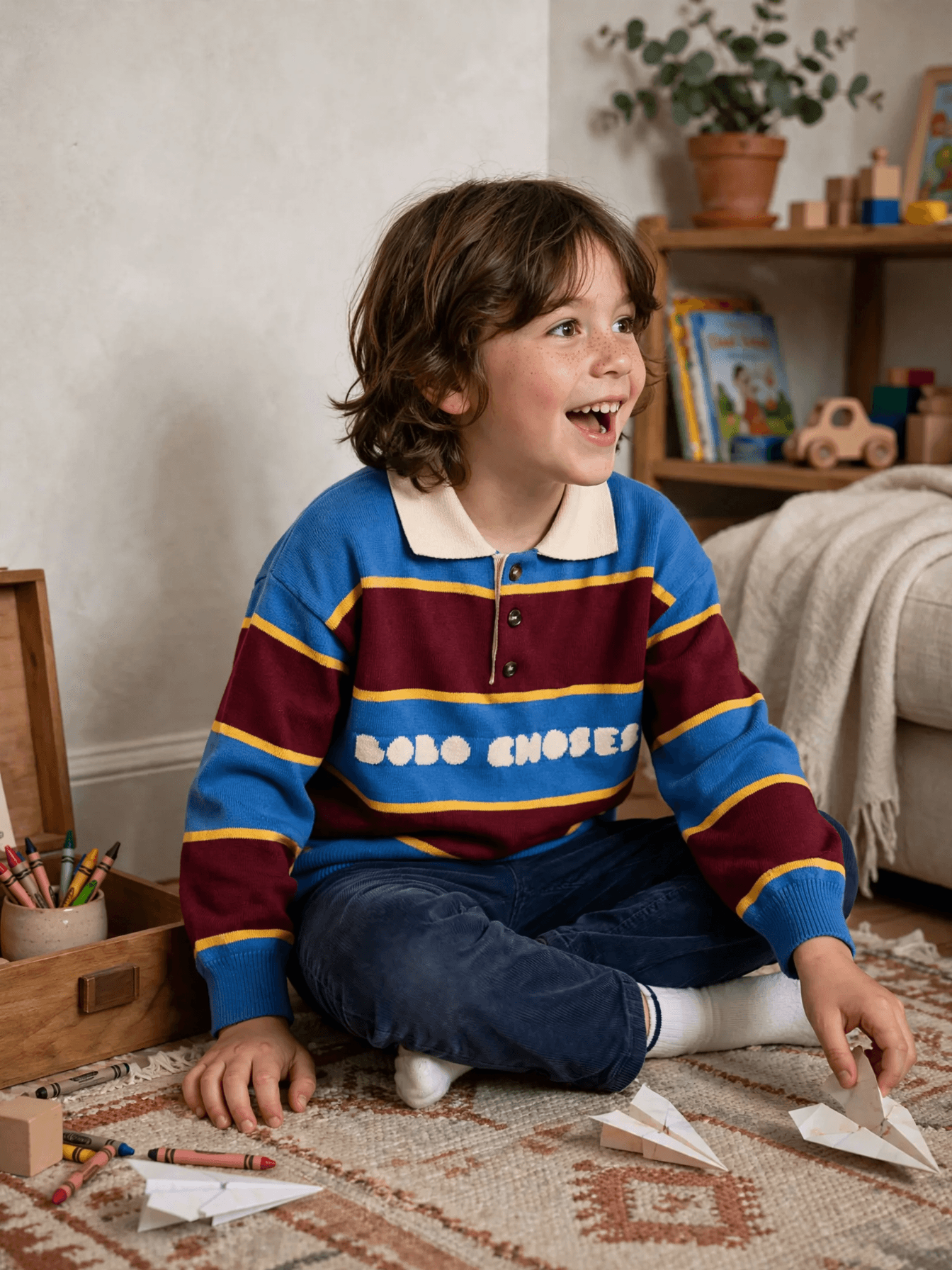 Boy Playing on Living Room Rug example 30