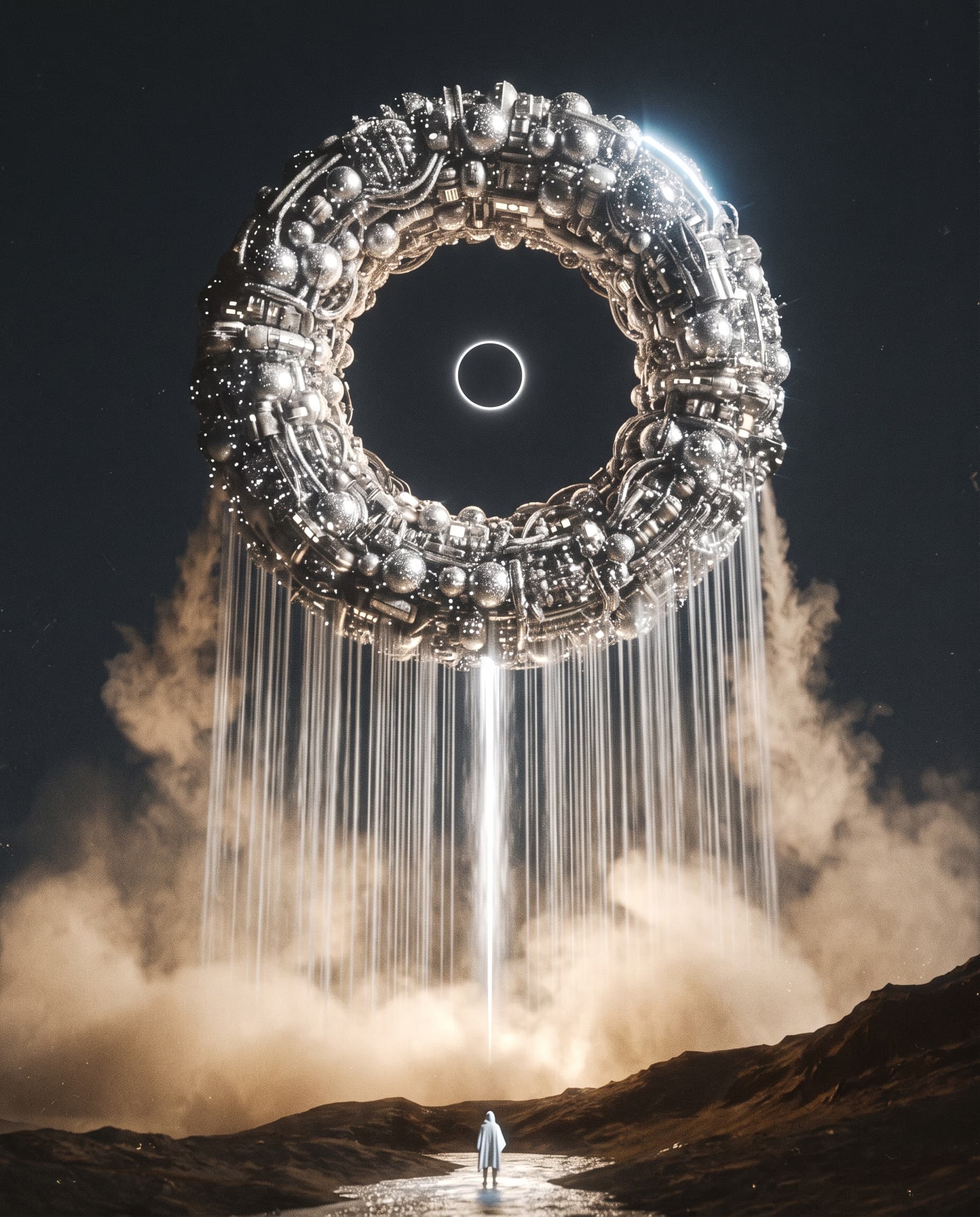 Colossal Ring Over Misty Desert example 9