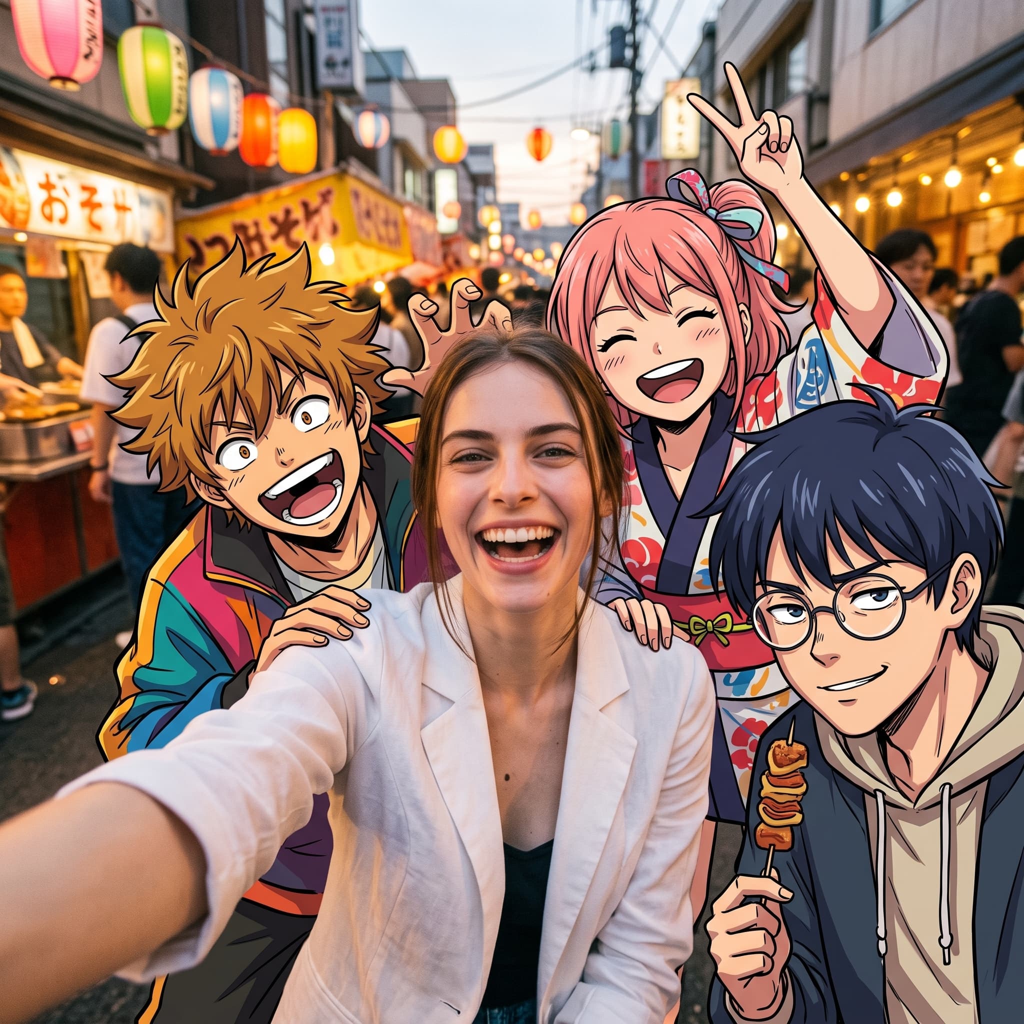 Selfie with Anime Friends in Market example 15