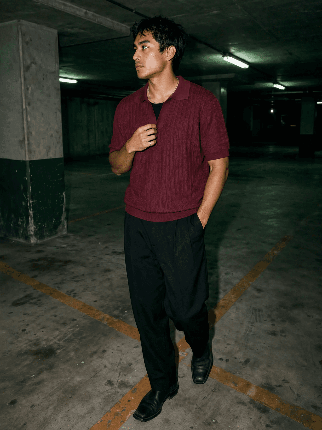 Knit Polo in Underground Garage example 38