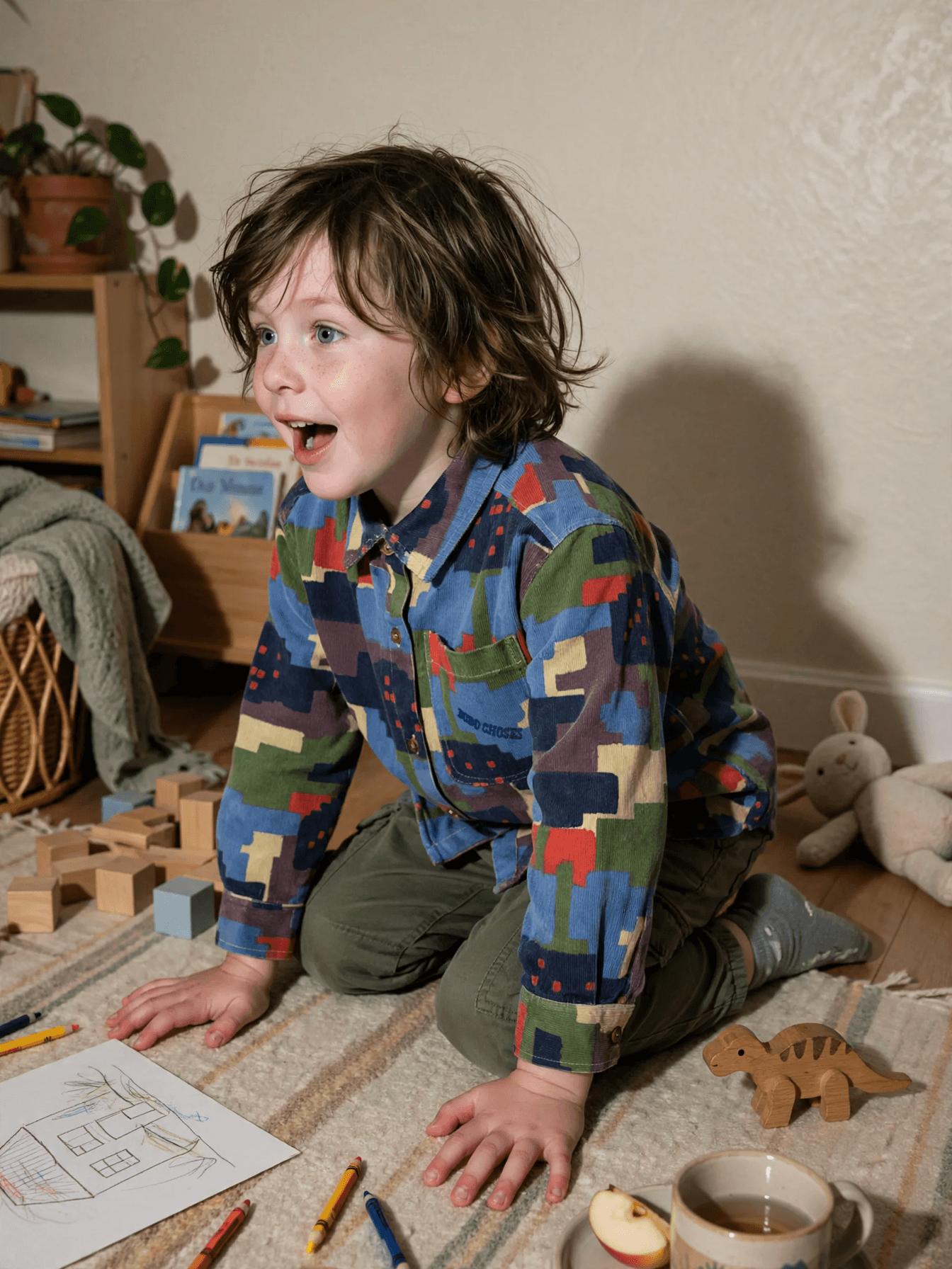 Young Boy Playing on Room Floor example 34