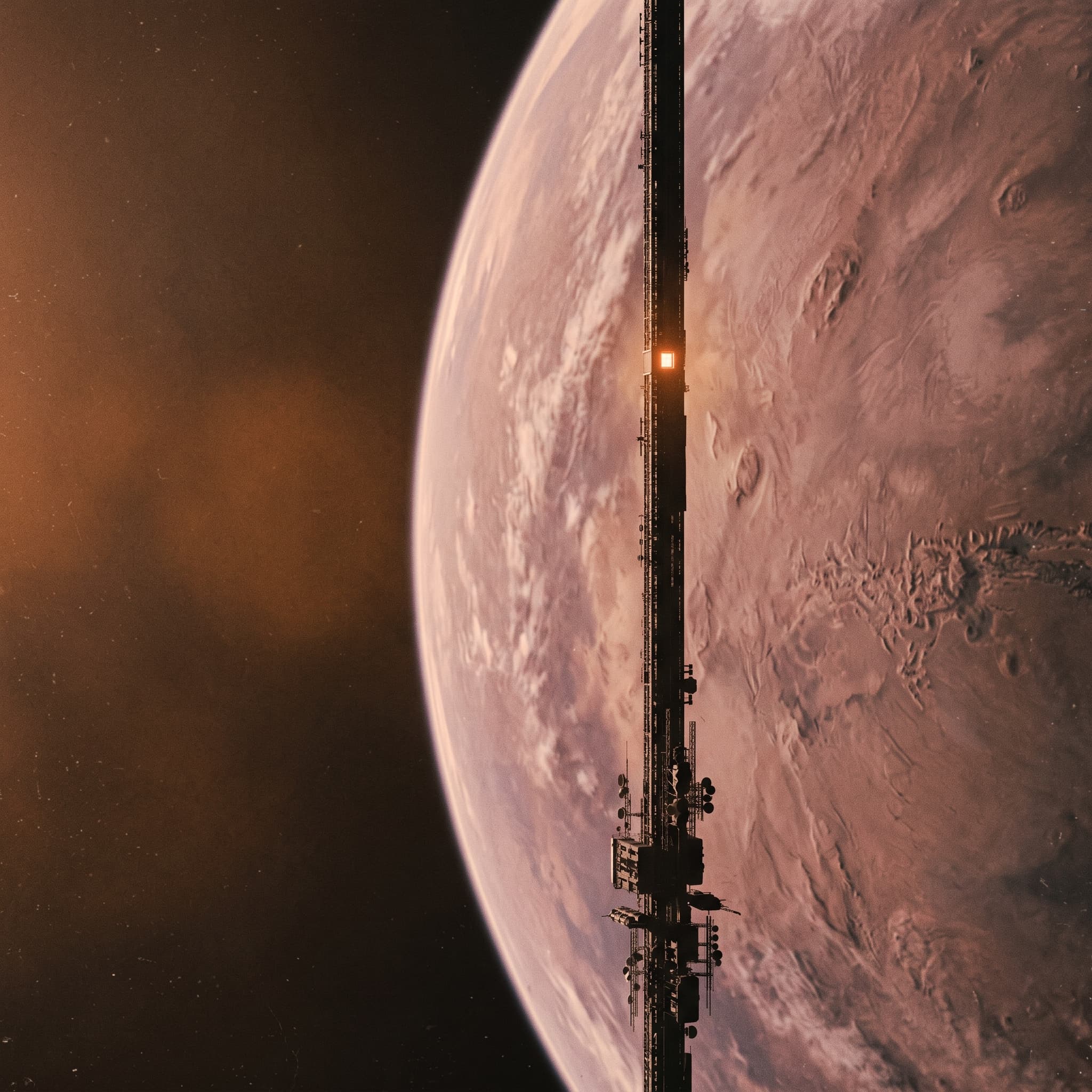 Orbital Megastructure Over Desert Planet example 40