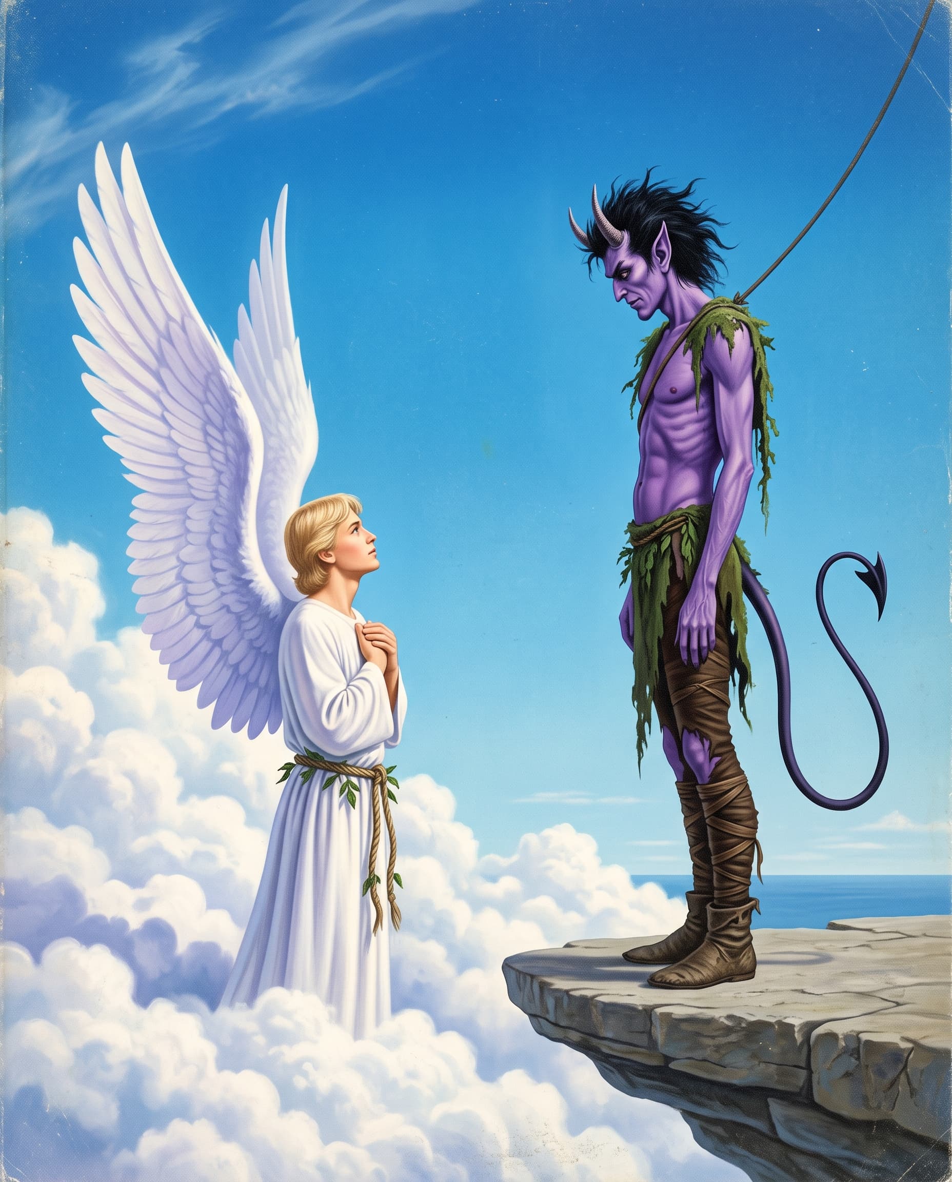 Angel and Demon Above Clouds example 33