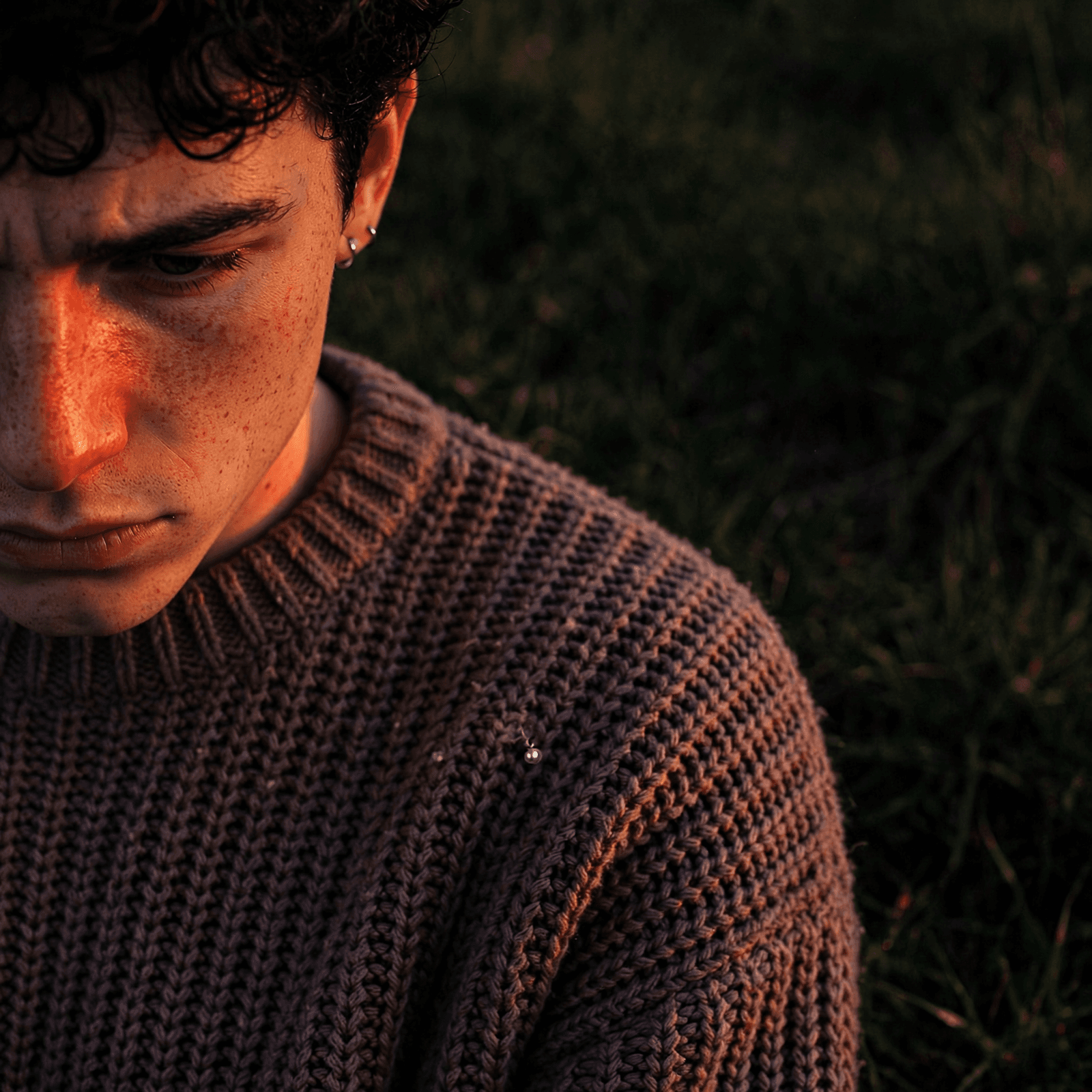 Pensive Young Man at Golden Hour example 27