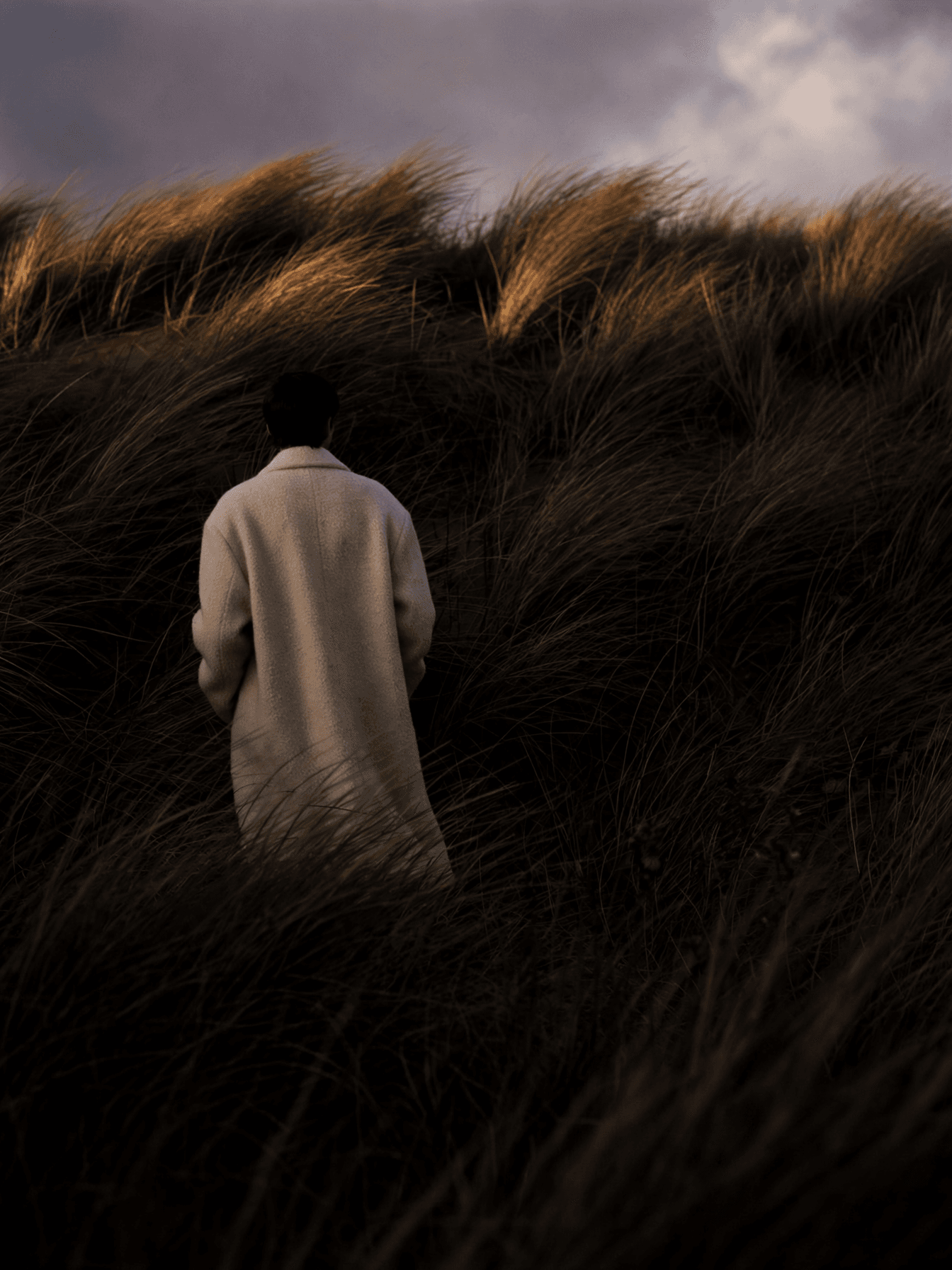 Beige Wool Coat on Dunes example 29