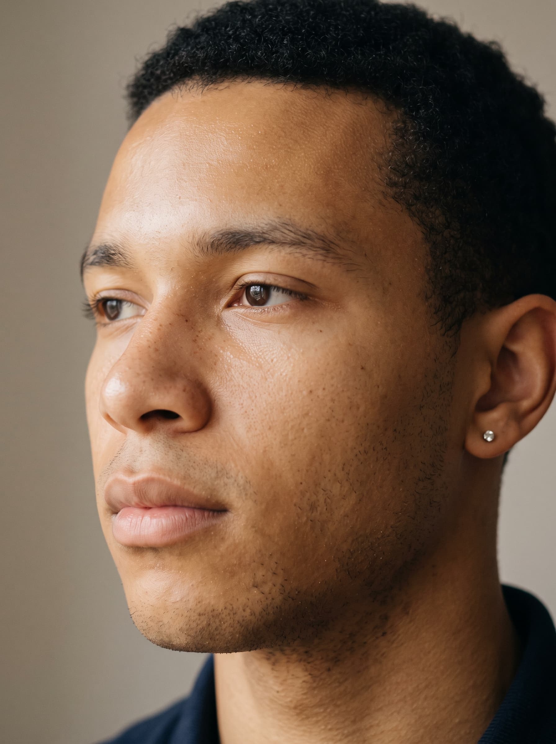 Close Portrait of Man in Natural Light example 9