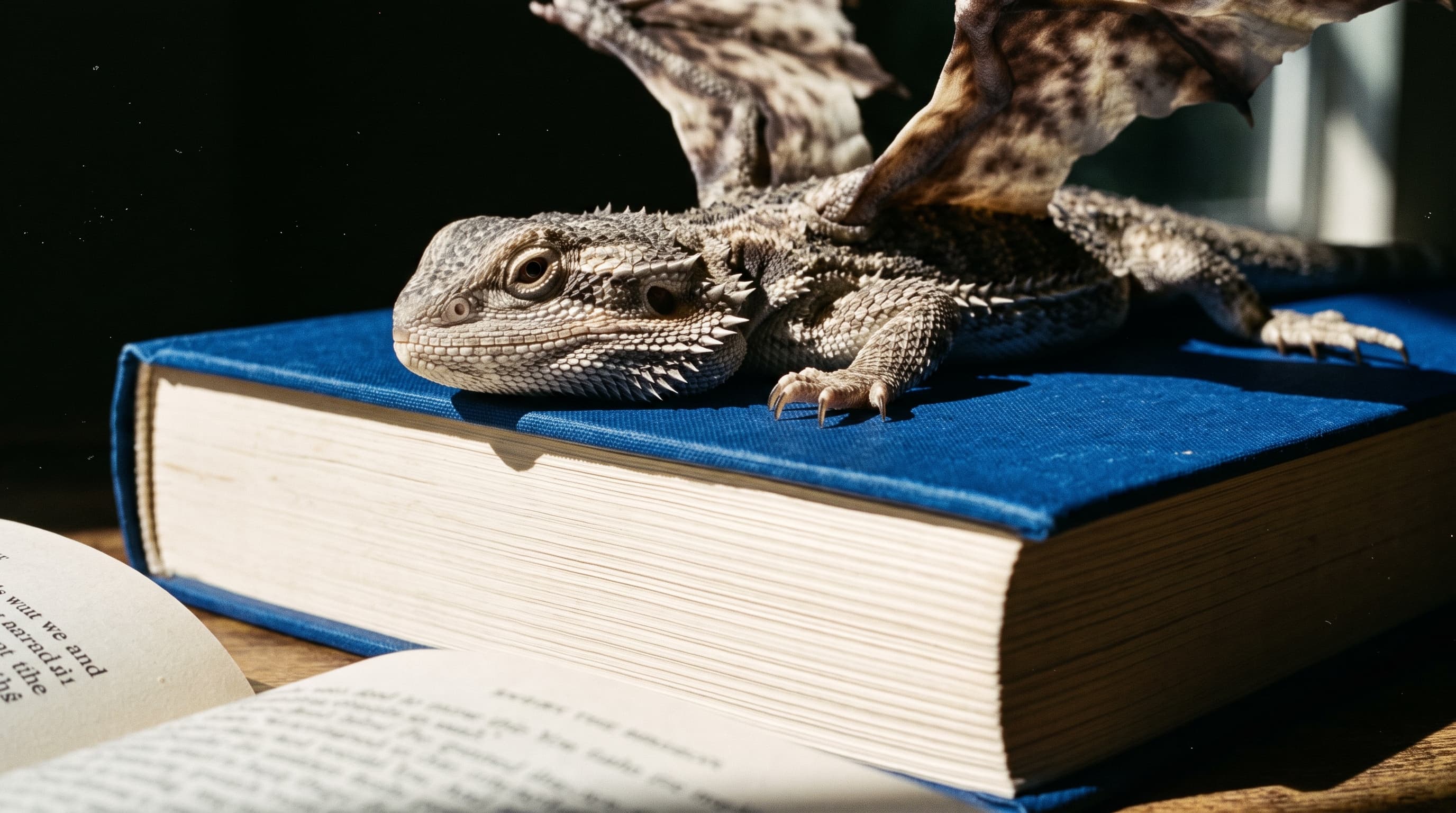 Fantasy Winged Lizard on Blue Book example 3