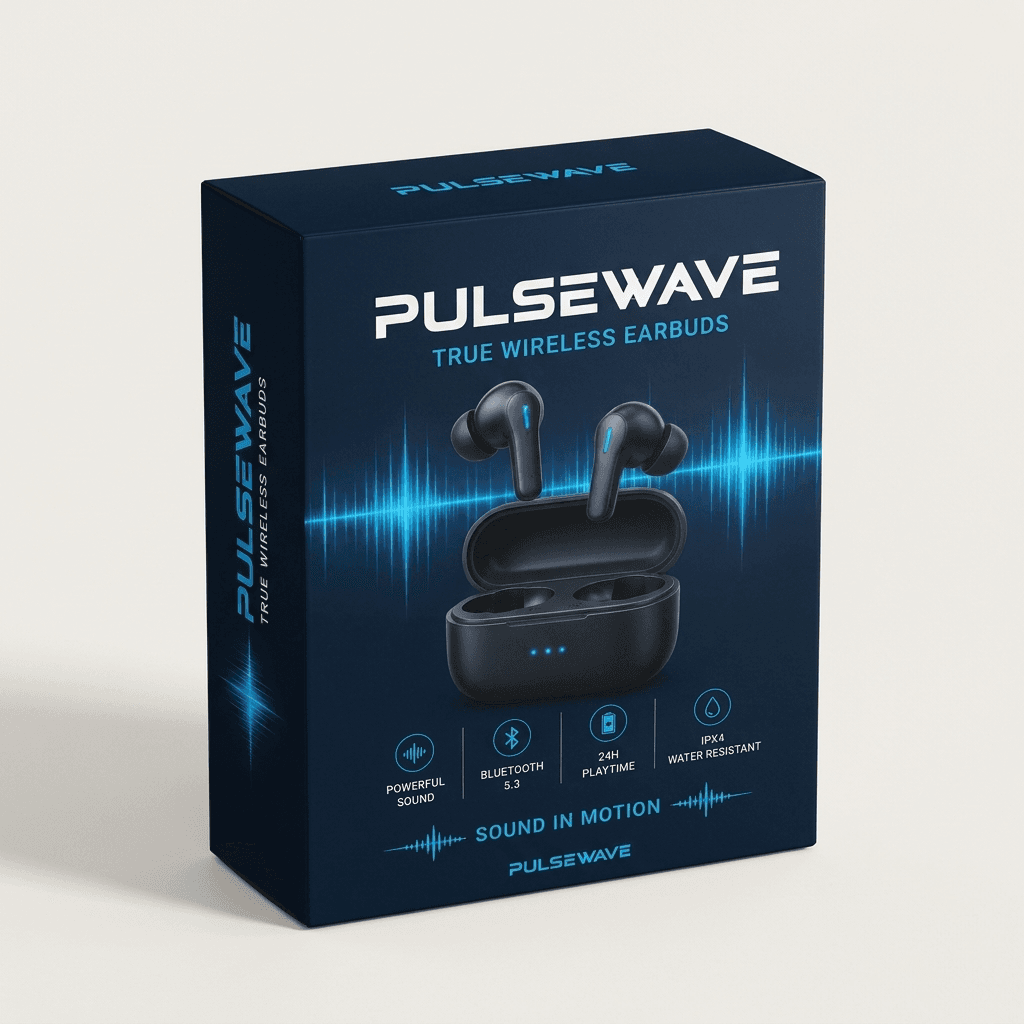 Wireless Earbuds Product Packaging Box example 38