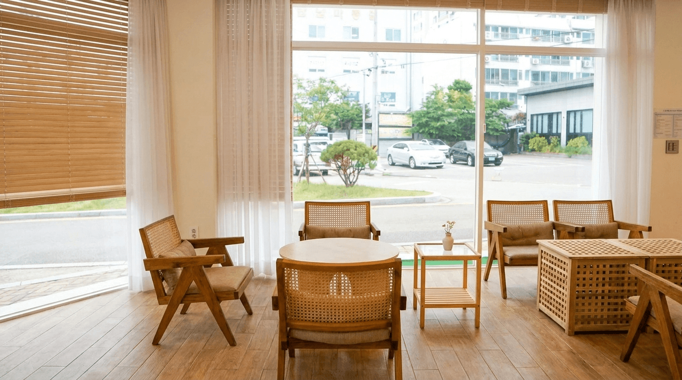 Wooden Seating by Bright Sunlit Window example 6, output 2