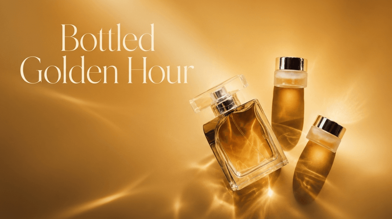 Fragrance Bottles Under Golden Sunlight example 9