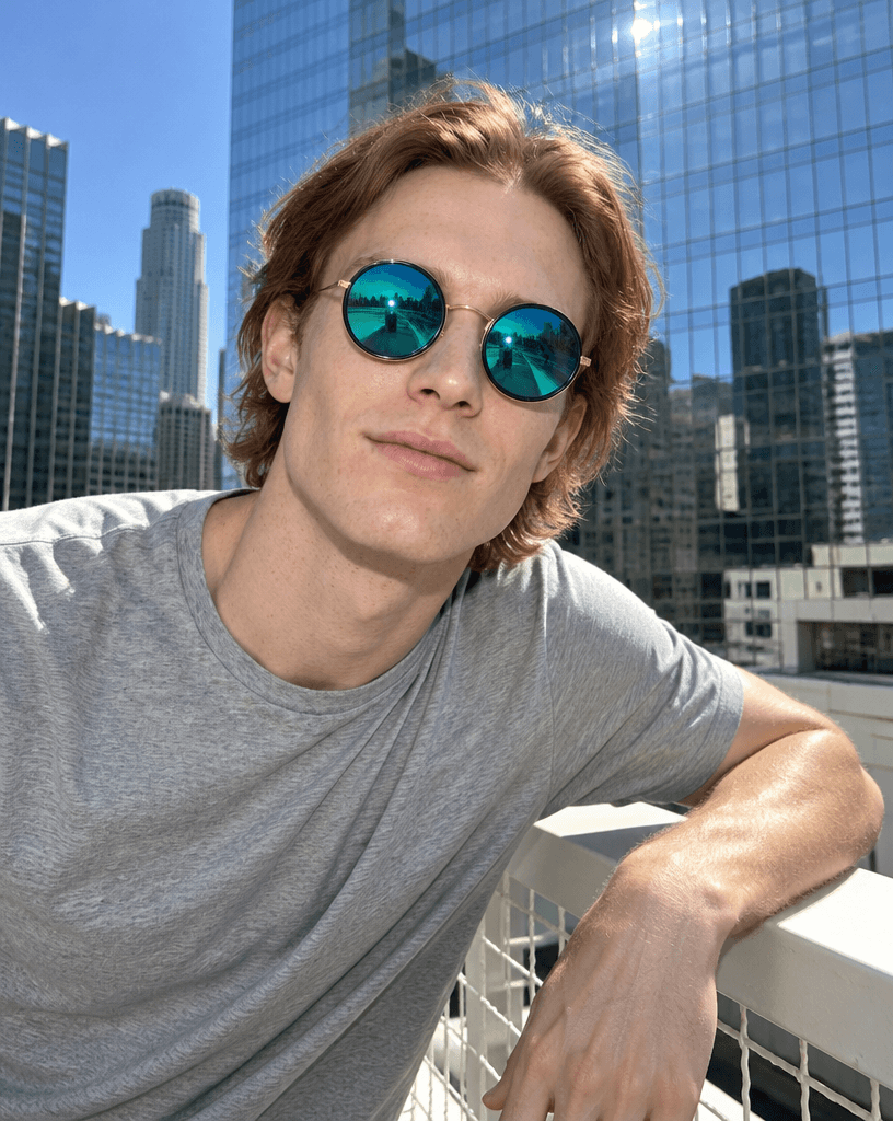 Man in Mirrored Sunglasses on Street example 7, output 2