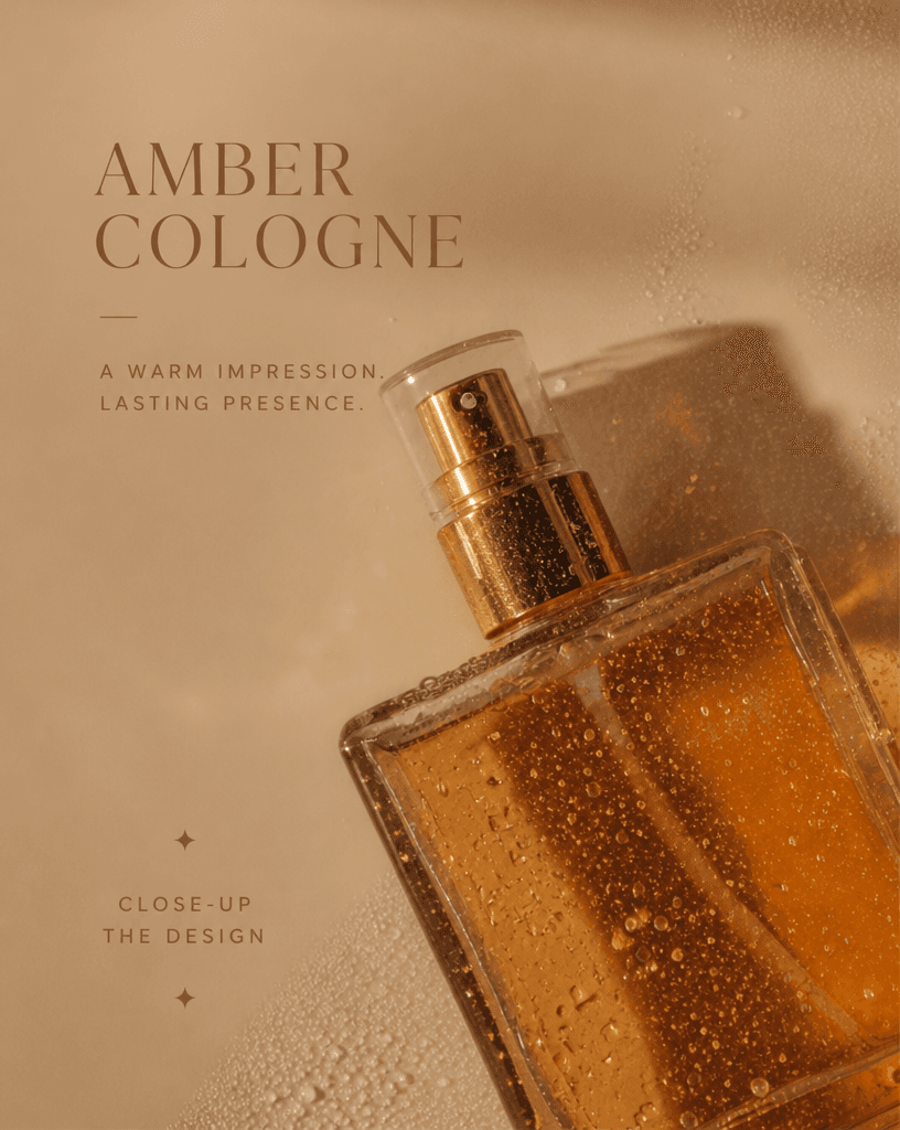 Amber Cologne Bottle Under Warm Light example 15