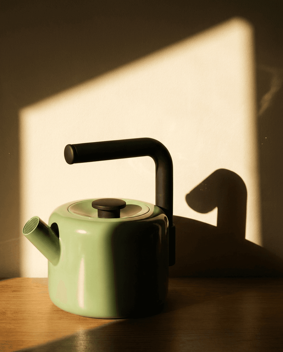 Modern Green Kettle in Sunlight example 36