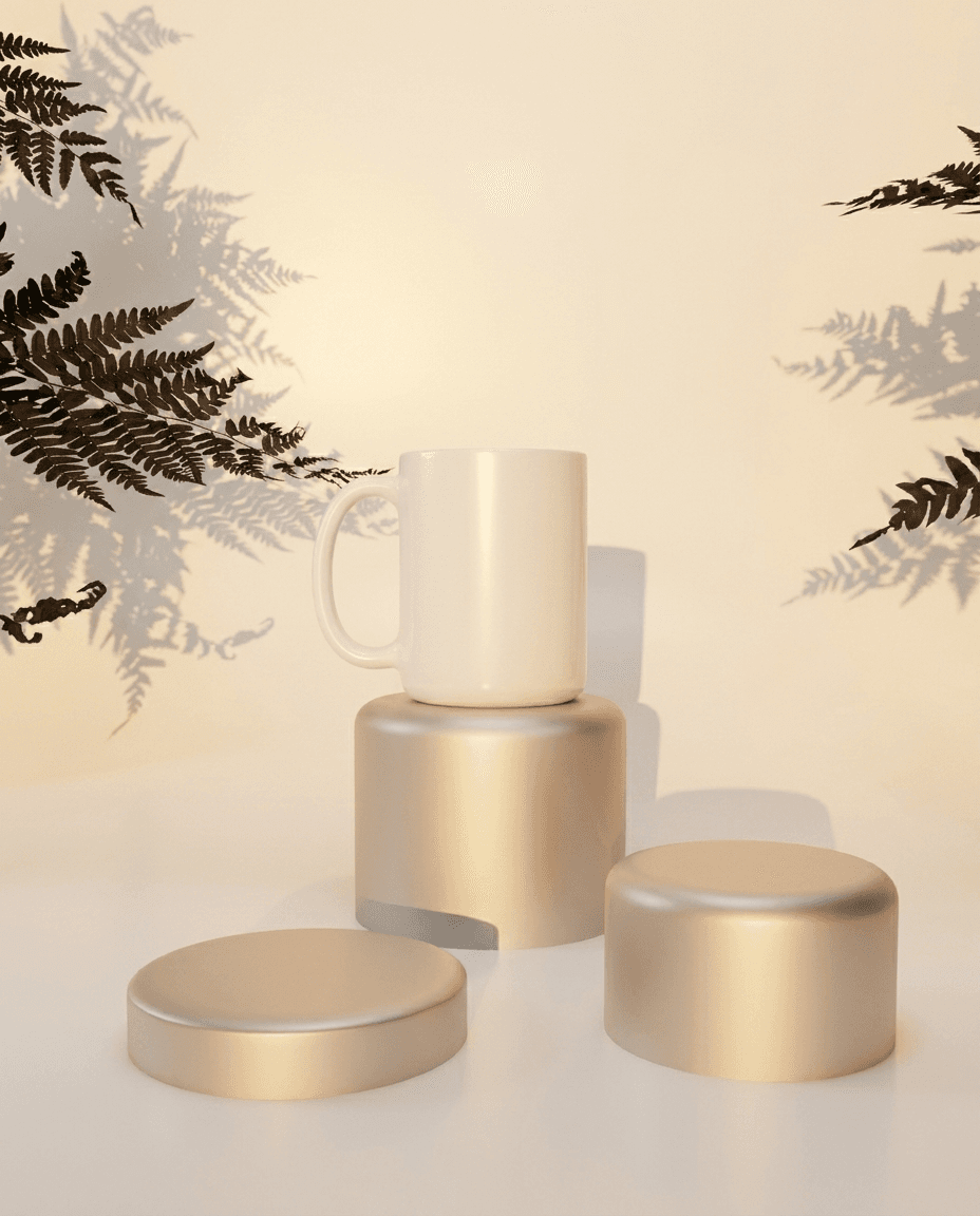White Mug on Tiered Pedestals example 33
