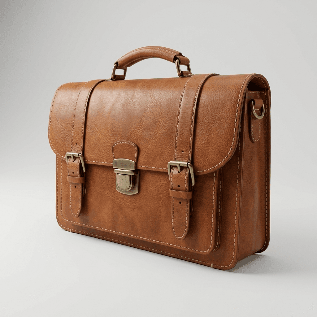 Vintage Brown Leather Studio Briefcase example 32