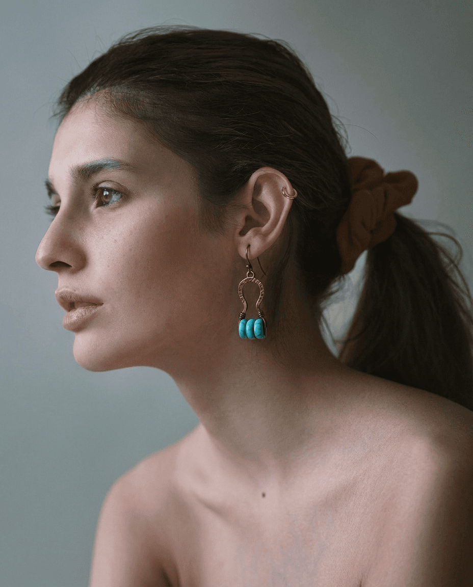 Profile Portrait with Turquoise Earring example 5