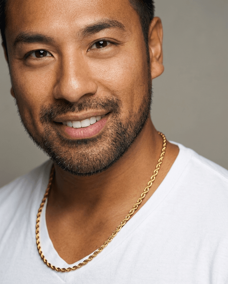 Smiling Man Wearing Gold Rope Chain example 4