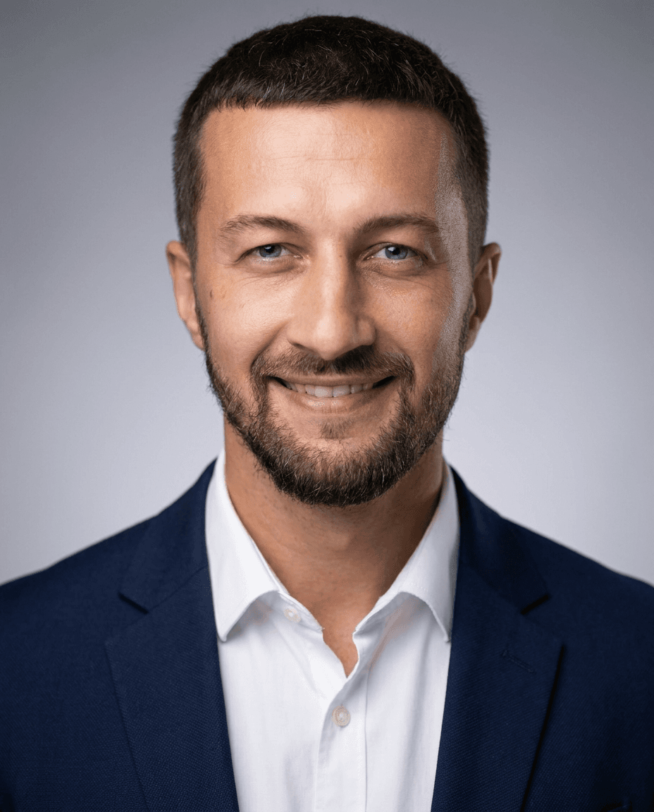 Smiling Businessman in Studio Headshot example 40