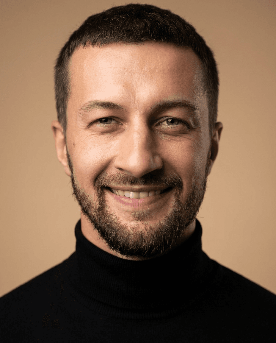 Smiling Businessman in Studio Headshot example 40, output 2