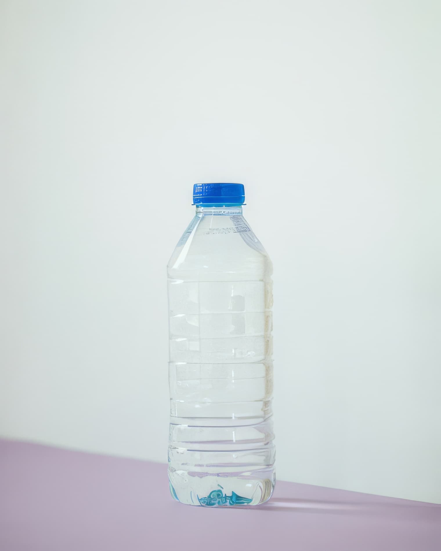 Clear Water Bottle with Blue Cap example 16