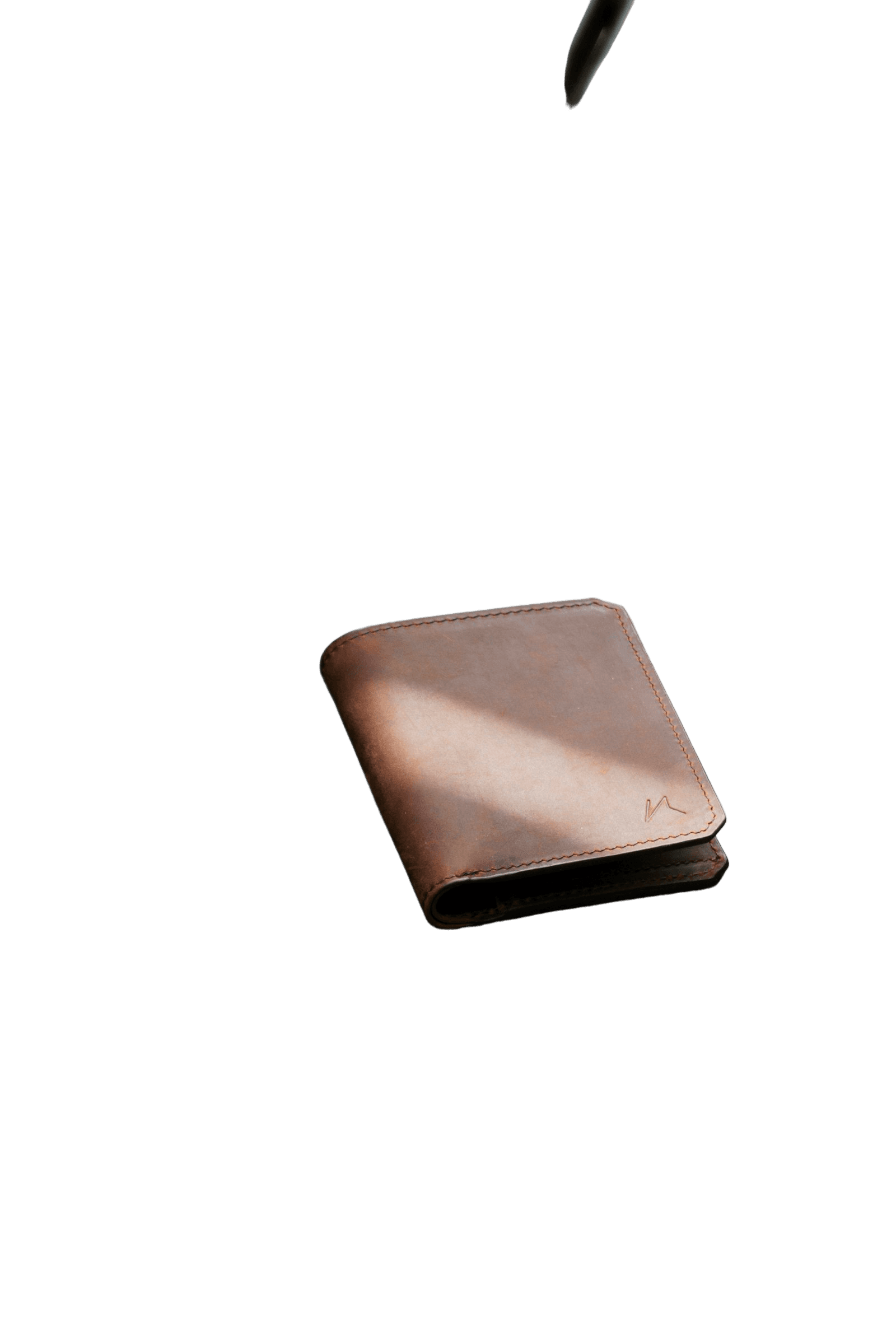 Brown Leather Wallet on Dark Background example 12