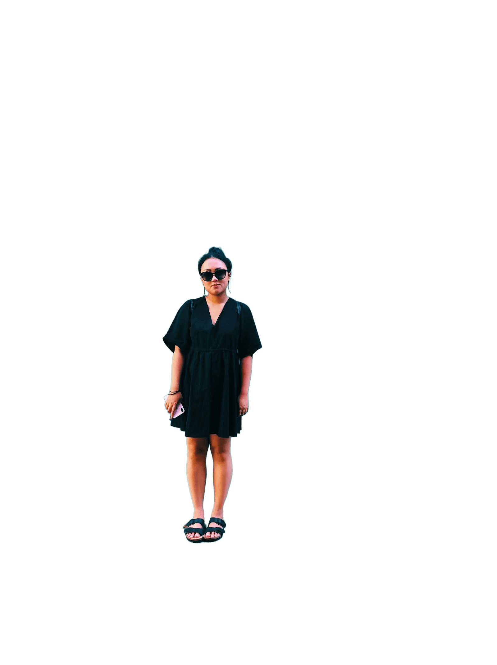 Woman in Black Dress Cutout example 13