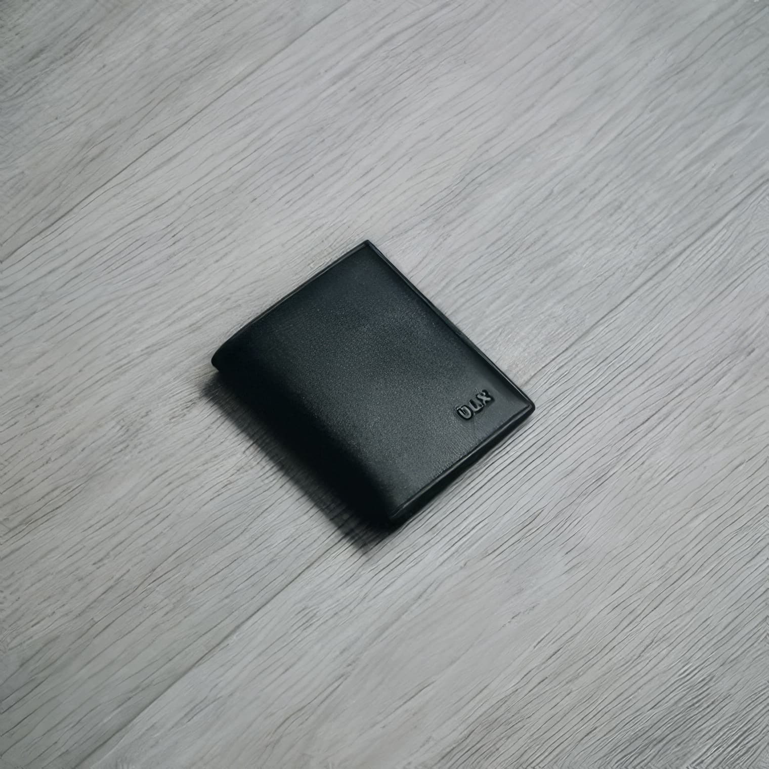 Black Leather Wallet on Wood Surface example 14