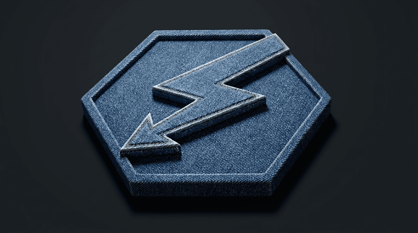 Denim Hexagonal Patch on Dark Background example 26