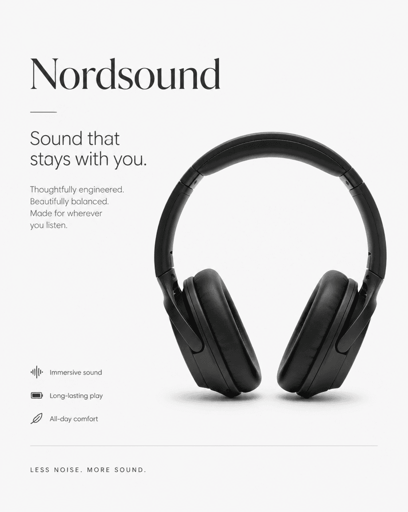 Wireless Headphones Editorial Magazine Cover example 23, output 2
