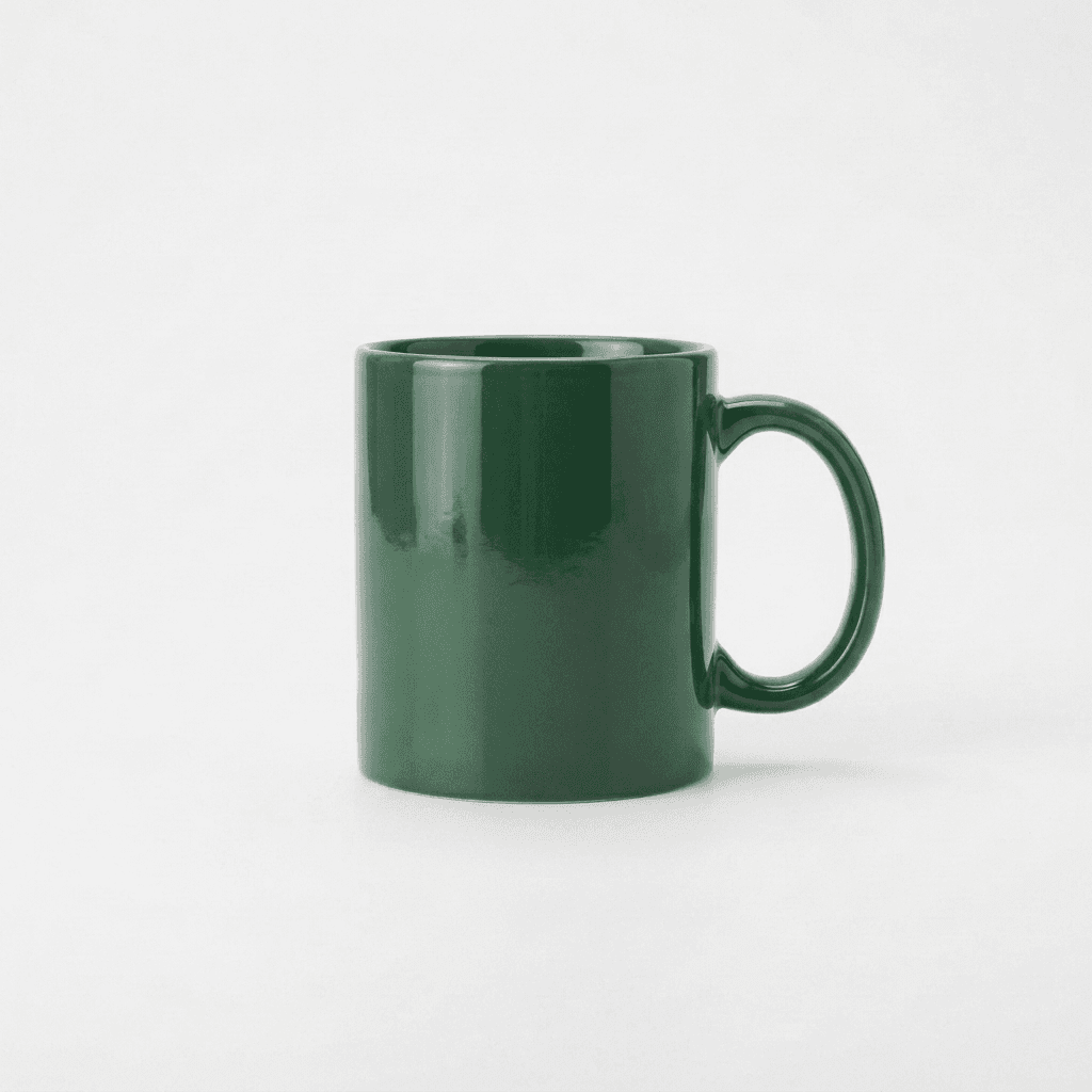 Green Ceramic Mug on White Background example 17