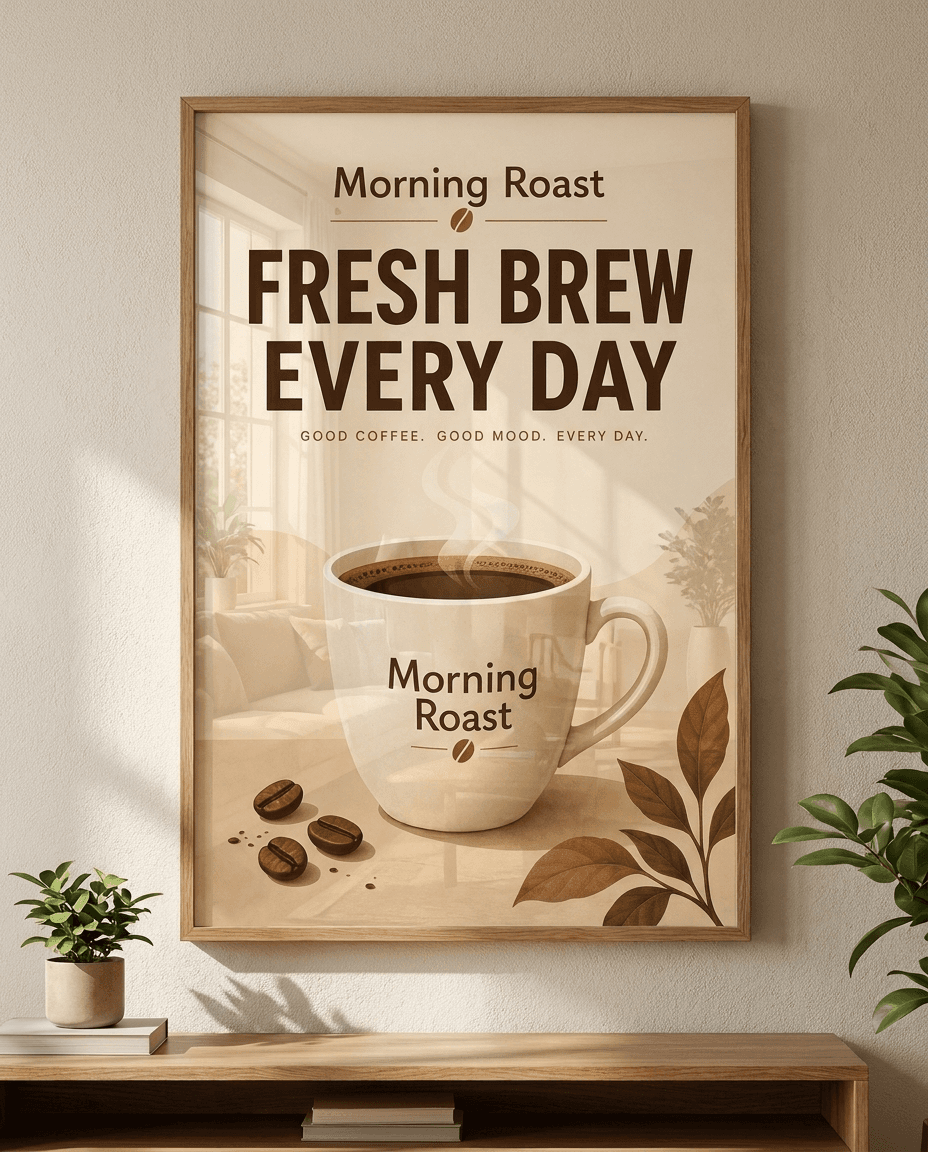 Smartphone Displaying Coffee Shop Advertisement example 28, output 2