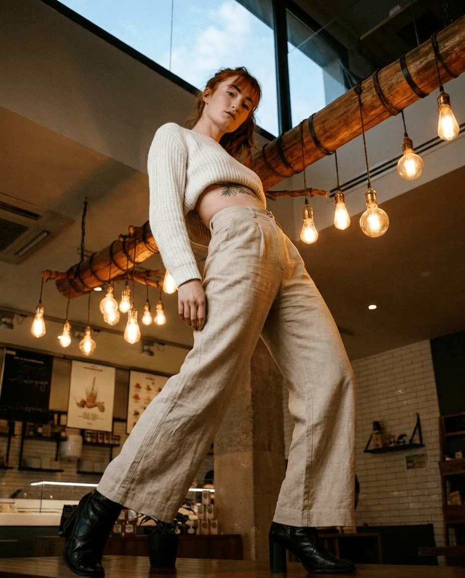 Redhead Woman in Cozy Cafe example 18, output 2
