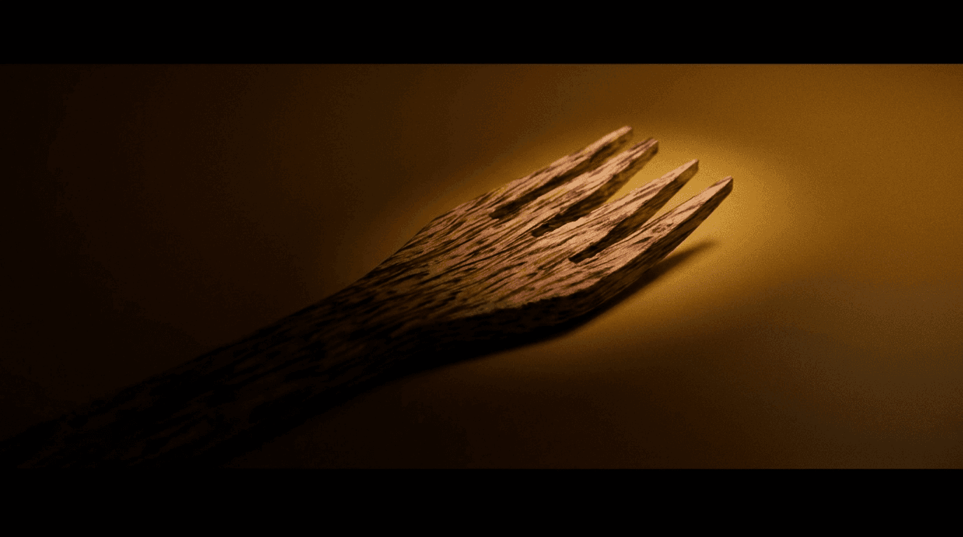 Hand Holding Carved Wooden Fork example 10, output 2